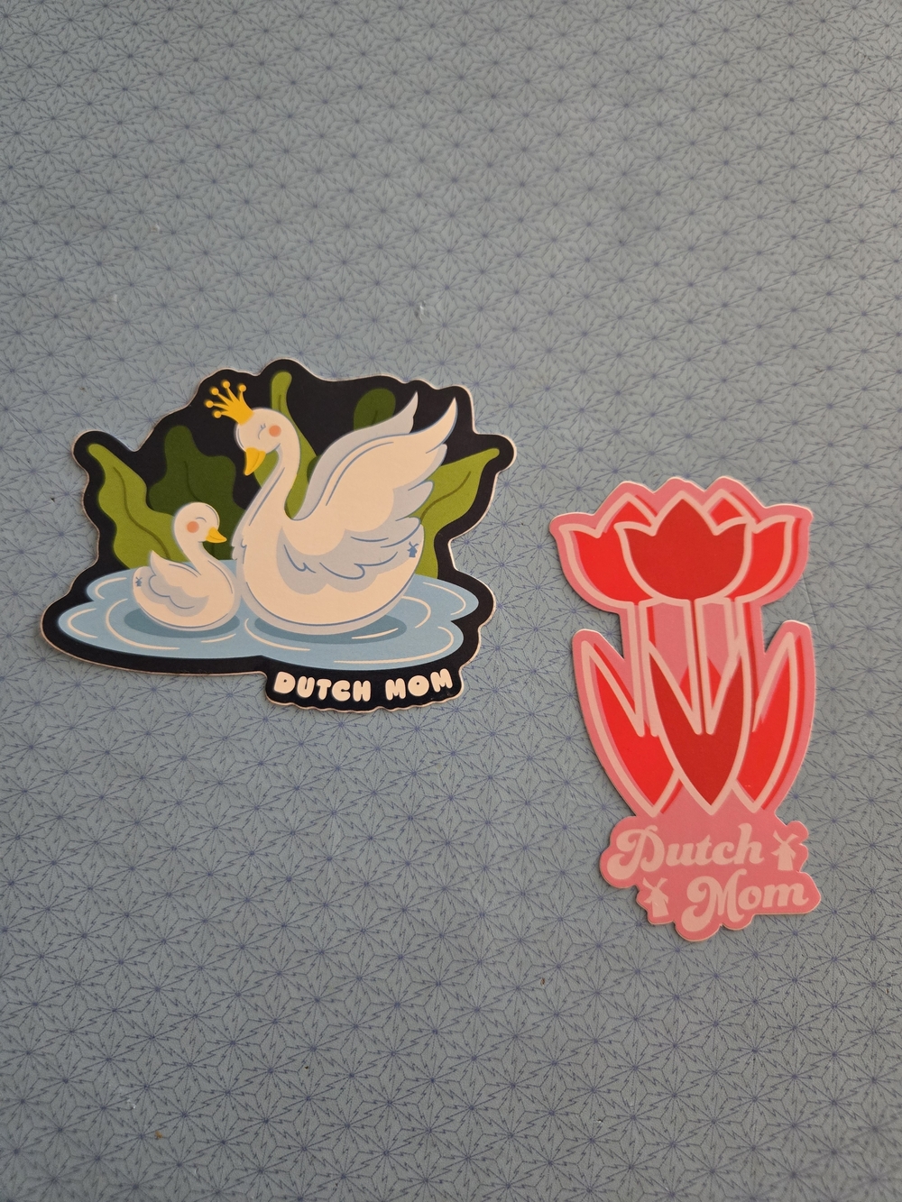 Dutch Bros White Swan & Red Tulip Sticker Duo